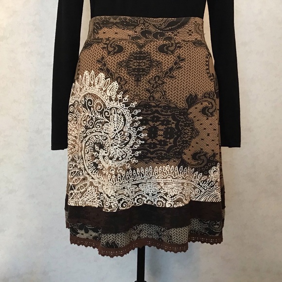 Desigual XL Tisdale Jersey Skirt in Cognac